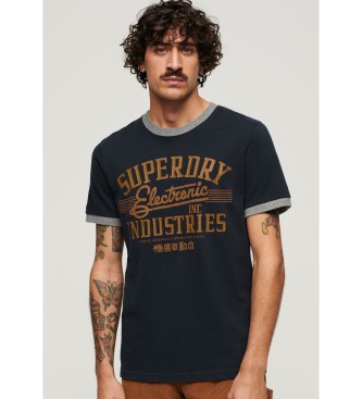 Superdry Ringer Workwear grafisk T-shirt navy