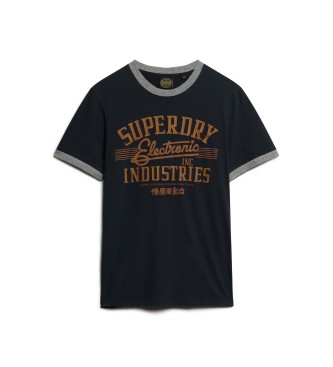 Superdry Ringer Workwear grafična majica mornarske barve