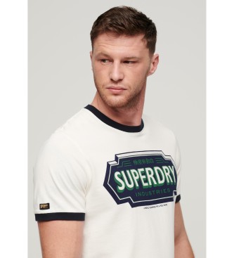 Superdry T-shirt grfica Ringer Workwear branca
