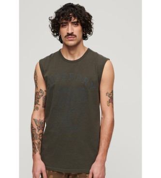 Superdry T-shirt grfica com motivo de tatuagem cinzento