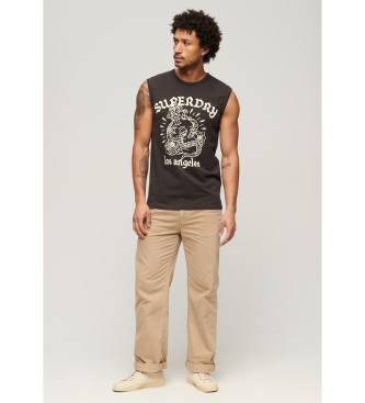 Superdry Grafisch T-shirt met bruin tatoeagemotief