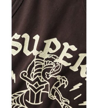 Superdry Camiseta grfica con motivo de tatuaje marrn