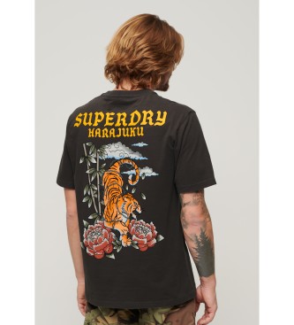 Superdry Ls grafisk T-shirt med sort tatoveringsmotiv