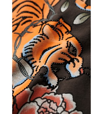 Superdry Los grafisch T-shirt met zwart tattoo-motief