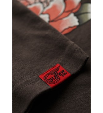 Superdry Loose graphic T-shirt with black tattoo motive