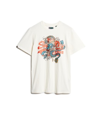 Superdry T-shirt med grafik Tokyo vit