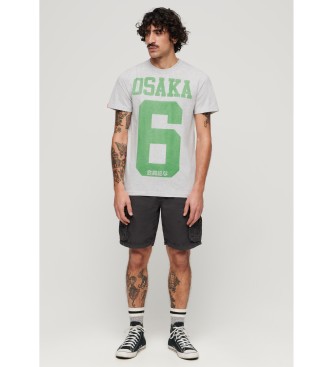 Superdry Camiseta jaspeada Osaka 6 Standard gris