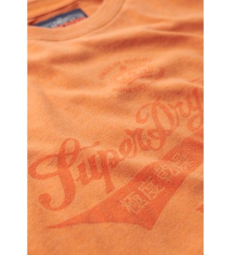 Superdry Workwear orangefarbenes gewaschenes T-Shirt in lockerer Passform