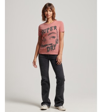 Superdry T-shirt Lo-fi Poster rose