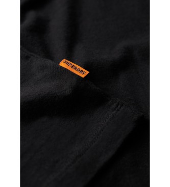 Superdry Črtasta majica in logotip v retro slogu Essential black