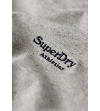 Superdry Črtasta majica z logotipom v retro slogu Essential siva