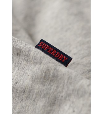 Superdry Črtasta majica z logotipom v retro slogu Essential siva