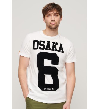 Superdry Osaka 6 Standaard monochroom T-shirt wit