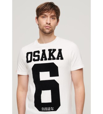 Superdry Osaka 6 Standaard monochroom T-shirt wit
