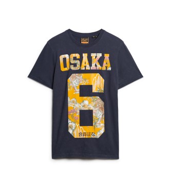 Superdry T-shirt blu navy con riempimento giapponese Osaka 6