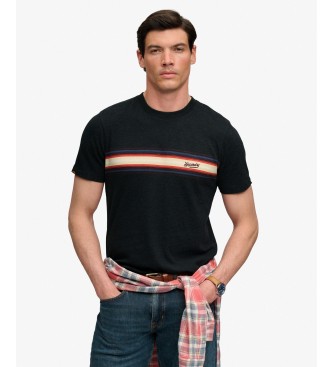 Superdry Black Outdoor Stripe Logo T-shirt