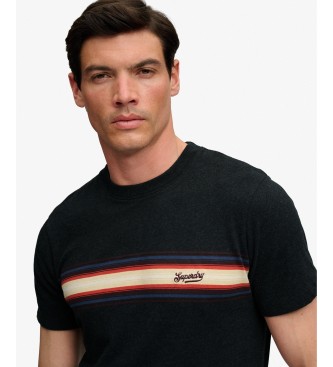 Superdry Black Outdoor Stripe Logo T-shirt