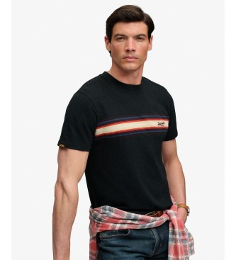 Superdry Black Outdoor Stripe Logo T-shirt