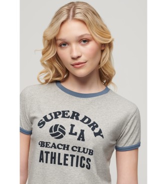 Superdry T-shirt Ringer Athletic Essentials gris