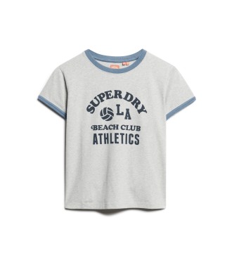 Superdry T-shirt Ringer Athletic Essentials gris