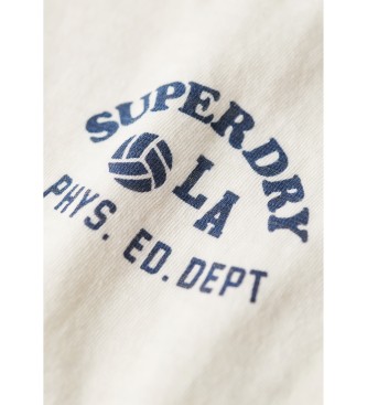 Superdry T-shirt con suoneria bianco sporco Athletic Essentials
