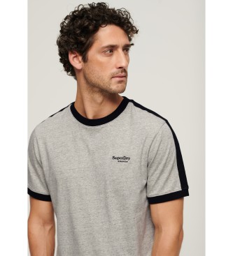 Superdry T-shirt a maniche corte retr con logo Essential grigio