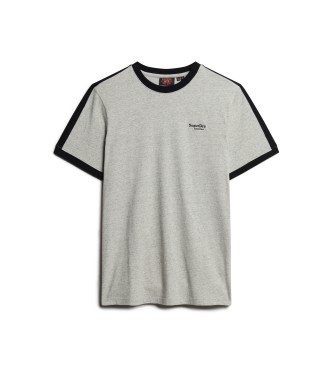 Superdry T-shirt de manga curta com logtipo retro Cinzento essencial