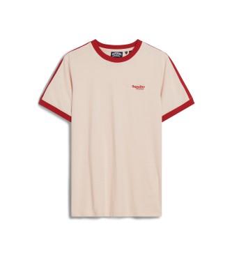 Superdry Retro Kurzarm-Logo-T-Shirt Essential beige