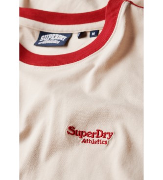 Superdry T-shirt de manga curta com logtipo retro Essential beige