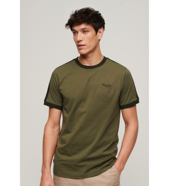 Superdry T-shirt de manga curta com logtipo retro Verde essencial