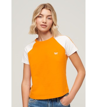 Superdry Retro kortrmet t-shirt med logo Essential yellow