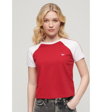 Superdry Koszulka retro z czerwonym logo Essential