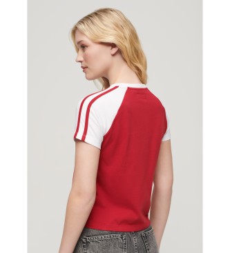 Superdry T-shirt retro com logtipo Essential vermelho