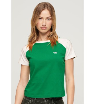 Superdry Retro kortrmet t-shirt med logo Essential green