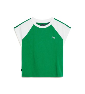 Superdry T-shirt a maniche corte con logo retr essenziale verde