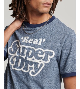 Superdry Vintage Cooper Class organic cotton ribbed T-shirt blue