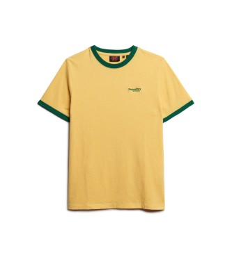 Superdry Ringer T-shirt med logo Essential gul