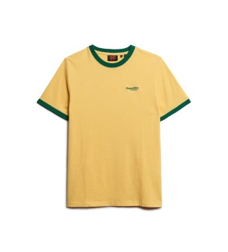 Superdry T-shirt Ringer con logo Essential giallo