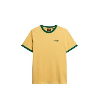 Superdry Ringer T-shirt med logo Essential gul