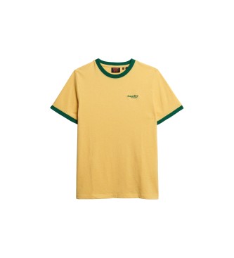 Superdry Camiseta ringer con logo Essential amarillo