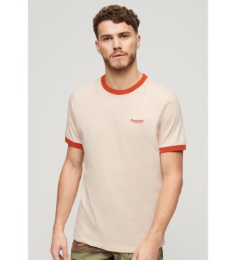 Superdry Essential ringer logo t-shirt beige