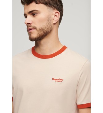 Superdry Essential ringer logo t-shirt beige