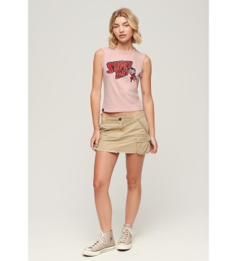 Superdry Tight T-shirt with pink Retro trims