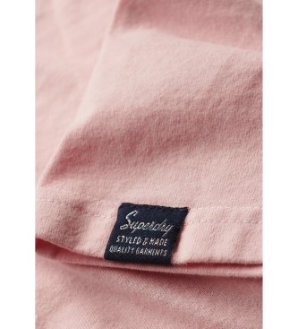 Superdry Enges T-Shirt mit rosa Retro-Besatz