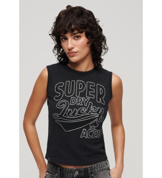 Superdry T-shirt com acabamentos Retro pretos