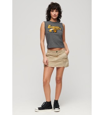 Superdry T-shirt com acabamentos Retro cinzentos