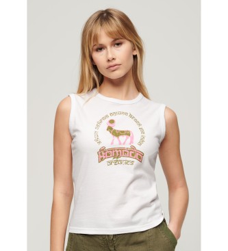 Superdry Komodo Ashram mouwloos T-shirt wit