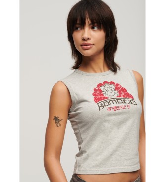Superdry T-shirt sem mangas Komodo Ganesh cinzenta