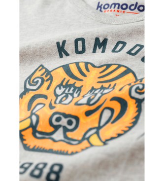 Superdry T-shirt sans manches Komodo Tiger gris