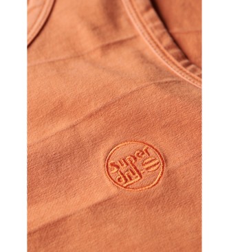 Superdry T-shirt met structuurkatoen en logo Vintage oranje